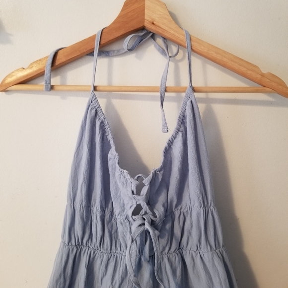 Tie Front Knotted Backless Ruffle Hem Dress - Picture 4 of 9